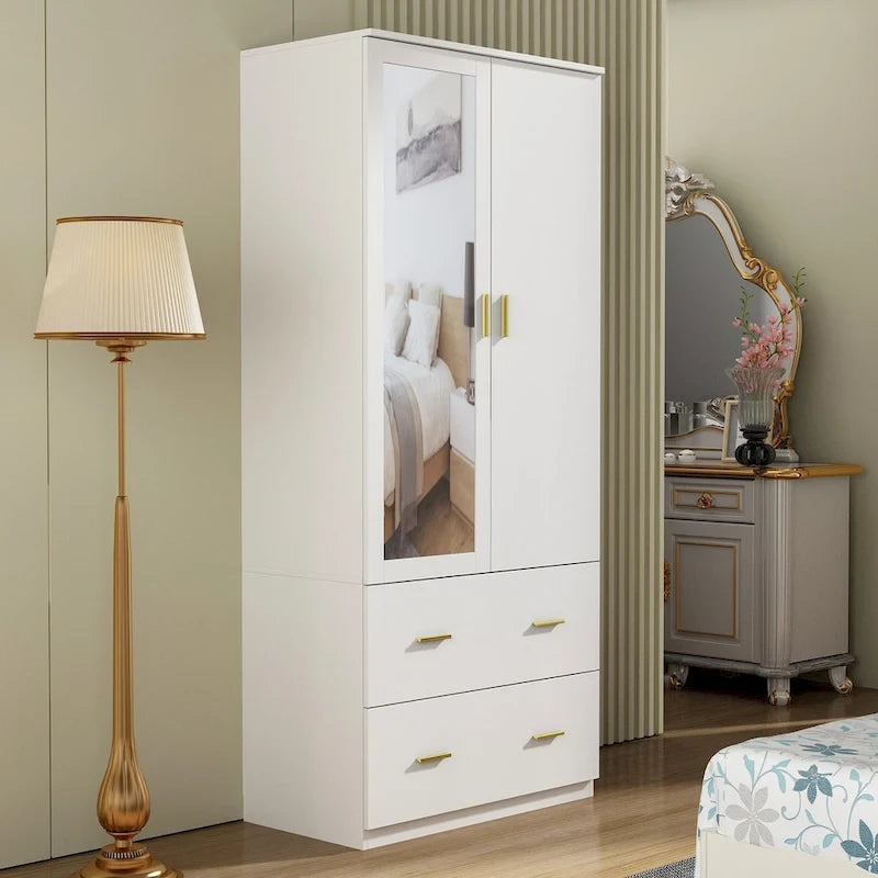 Freestanding Modern Minimalist Bedroom Wooden Armoire Wardrobe 4