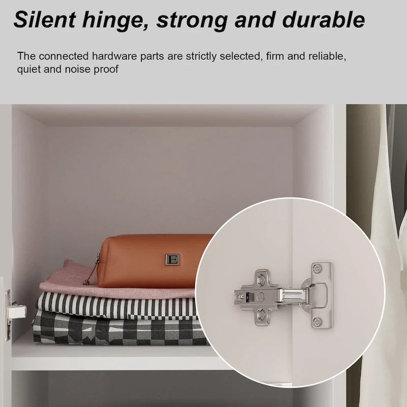 Freestanding Modern Minimalist Bedroom Wooden Armoire Wardrobe 19