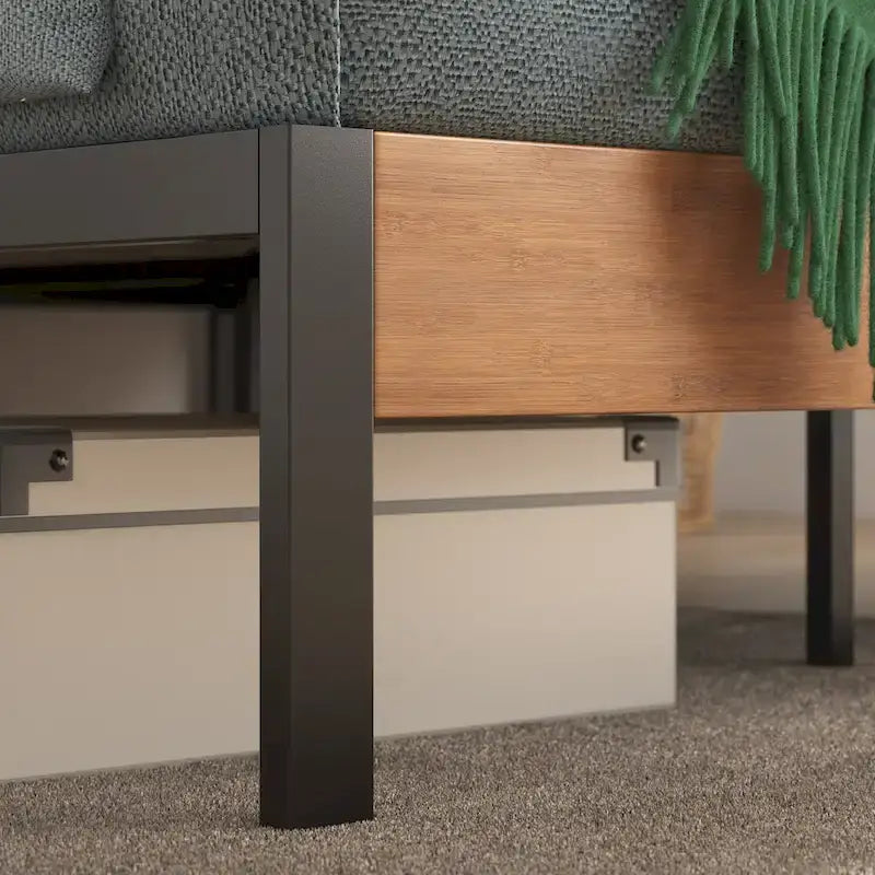 Priage by ZINUS Black Metal Platform Bed Frame 7