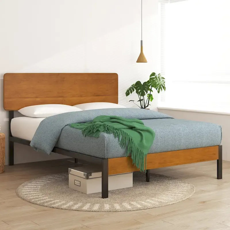 Priage by ZINUS Black Metal Platform Bed Frame 9