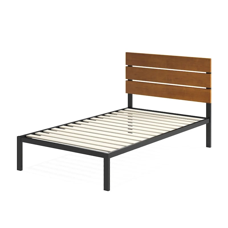 Priage by ZINUS Black Metal Platform Bed Frame 14