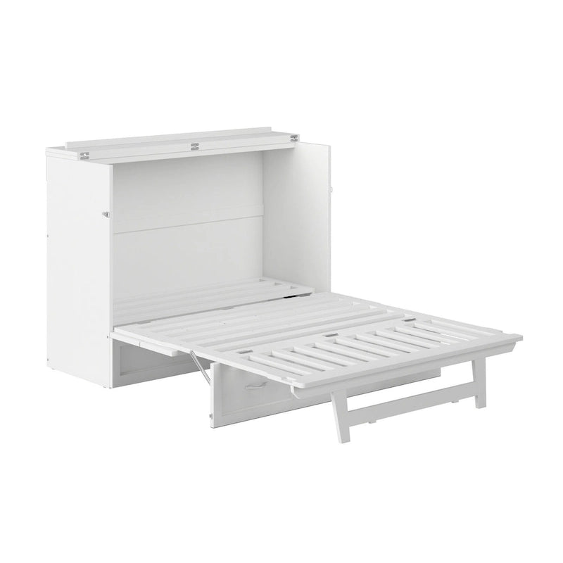 Northfield Full Murphy Bed Chest with Mattress in White