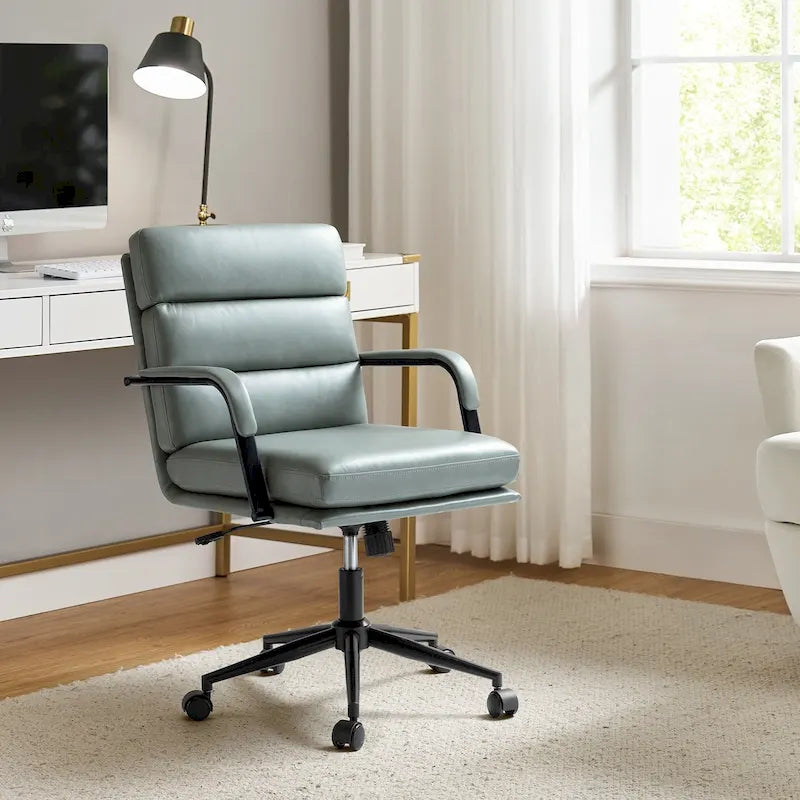 Joseph Modern Task Faux Leather Chair with Tilt Lock and Center Tilt by HULALA HOME 46