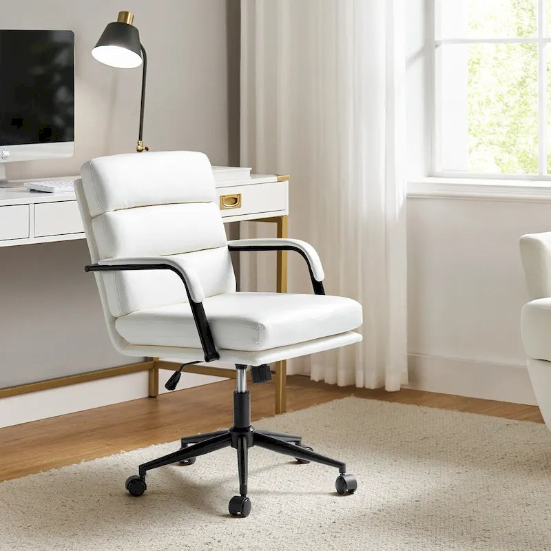 Joseph Modern Task Faux Leather Chair with Tilt Lock and Center Tilt by HULALA HOME 47