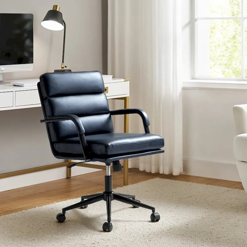 Joseph Modern Task Faux Leather Chair with Tilt Lock and Center Tilt by HULALA HOME 49