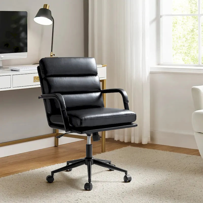 Joseph Modern Task Faux Leather Chair with Tilt Lock and Center Tilt by HULALA HOME 4