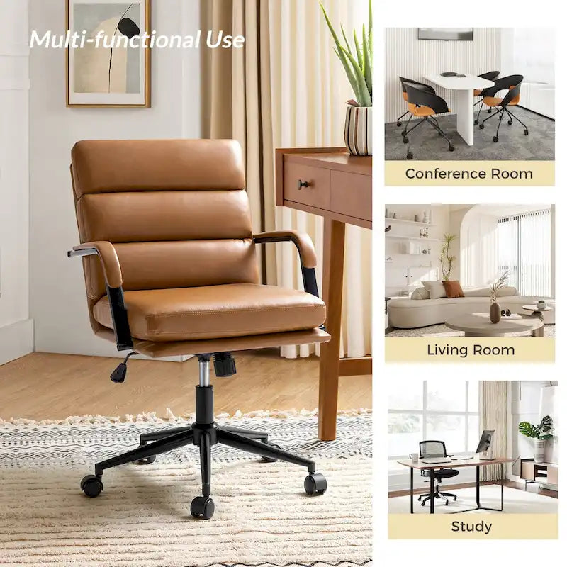 Joseph Modern Task Faux Leather Chair with Tilt Lock and Center Tilt by HULALA HOME 17