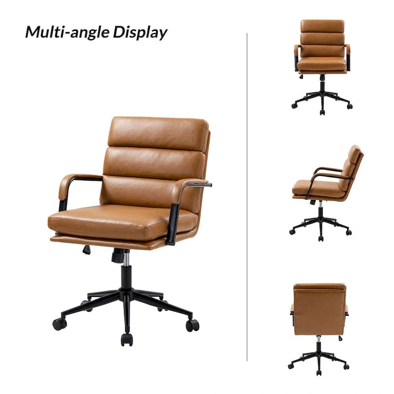 Joseph Modern Task Faux Leather Chair with Tilt Lock and Center Tilt by HULALA HOME 18