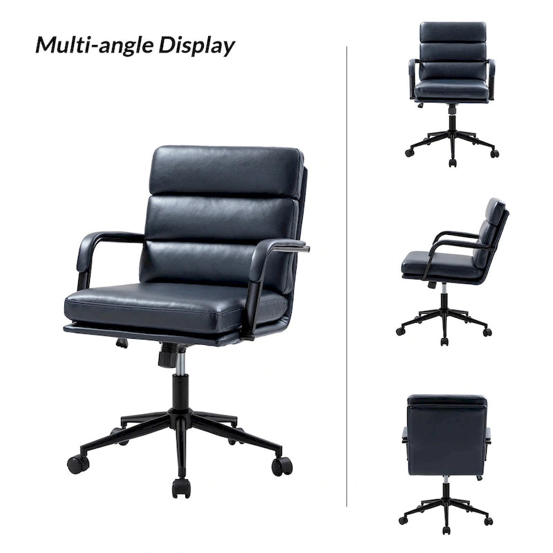 Joseph Modern Task Faux Leather Chair with Tilt Lock and Center Tilt by HULALA HOME 27
