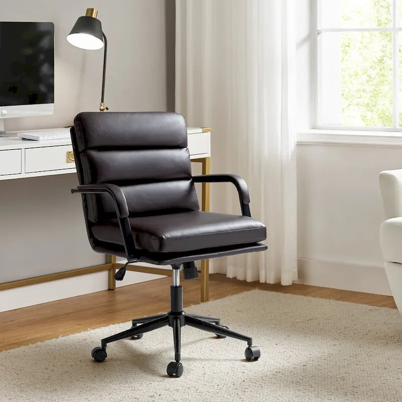 Joseph Modern Task Faux Leather Chair with Tilt Lock and Center Tilt by HULALA HOME 29