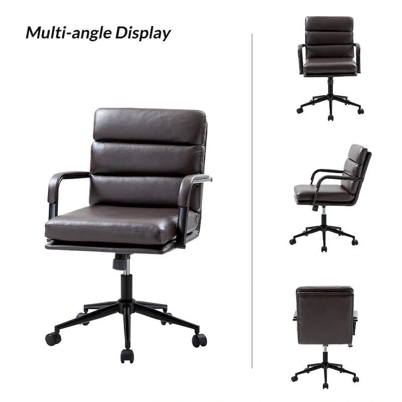 Joseph Modern Task Faux Leather Chair with Tilt Lock and Center Tilt by HULALA HOME 36