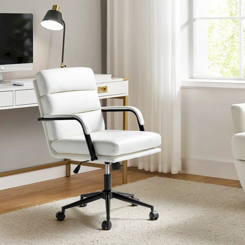 Joseph Modern Task Faux Leather Chair with Tilt Lock and Center Tilt by HULALA HOME 38