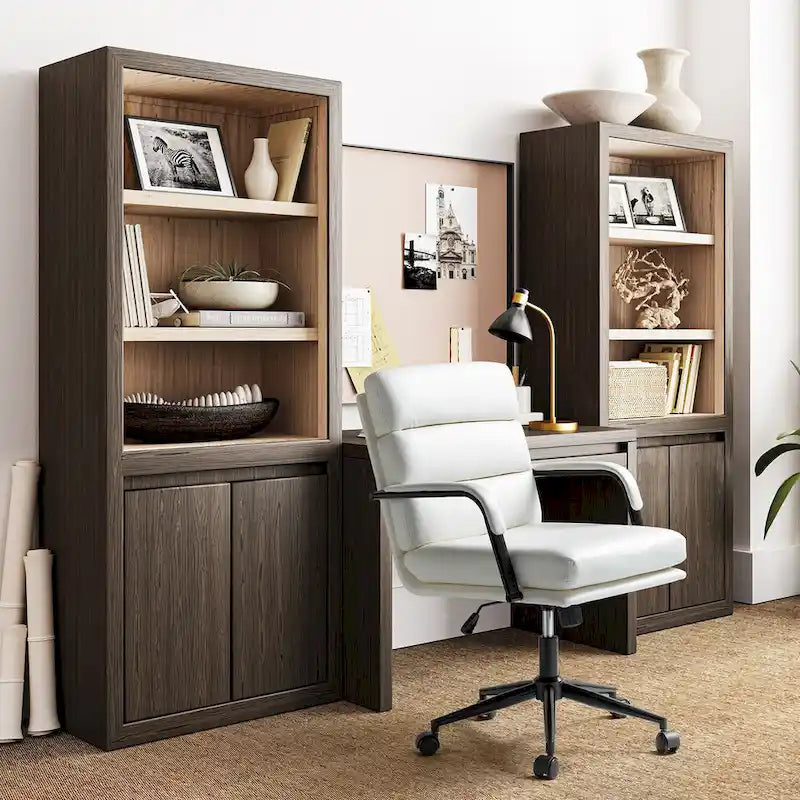 Joseph Modern Task Faux Leather Chair with Tilt Lock and Center Tilt by HULALA HOME 40