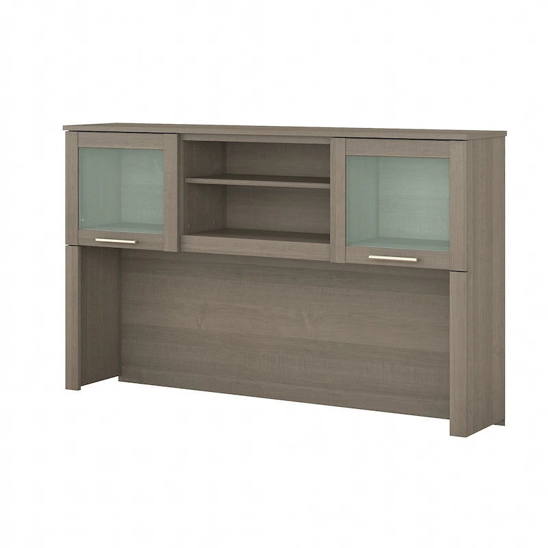 Bush Furniture Somerset Ash Gray 60W Hutch for L Shaped Desk - 59.09L x 12.50W x 35.69H 44