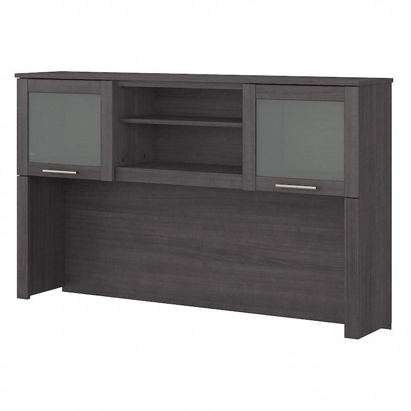 Bush Furniture Somerset Ash Gray 60W Hutch for L Shaped Desk - 59.09L x 12.50W x 35.69H 45