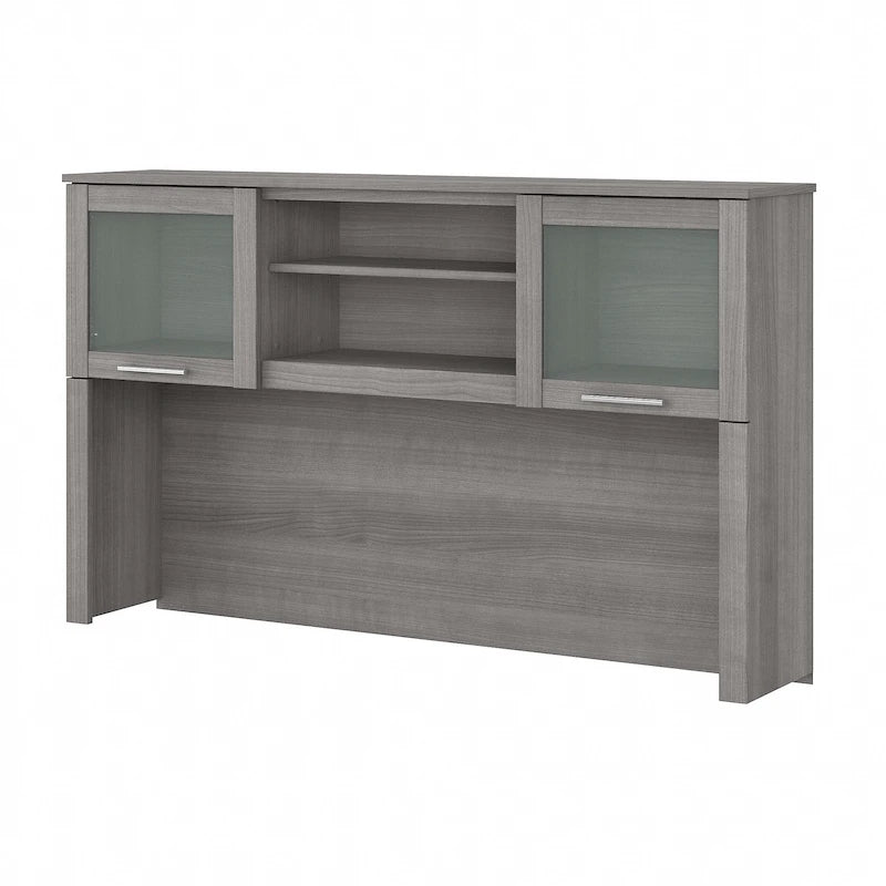 Bush Furniture Somerset Ash Gray 60W Hutch for L Shaped Desk - 59.09L x 12.50W x 35.69H 49