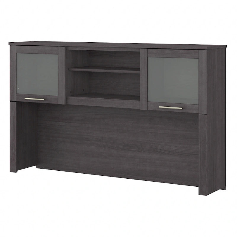 Bush Furniture Somerset Ash Gray 60W Hutch for L Shaped Desk - 59.09L x 12.50W x 35.69H 8
