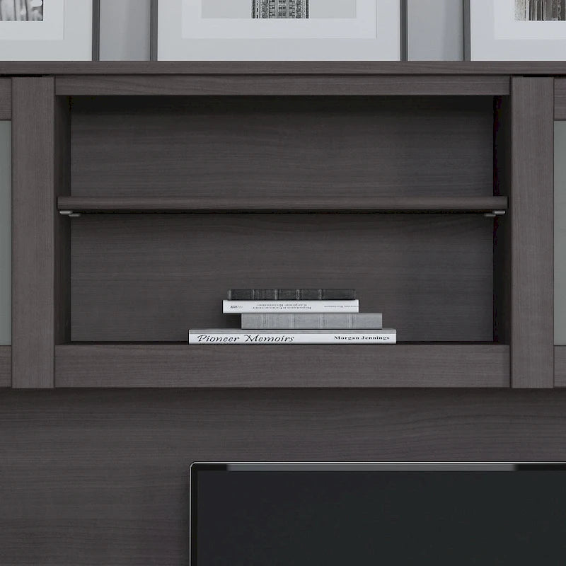 Bush Furniture Somerset Ash Gray 60W Hutch for L Shaped Desk - 59.09L x 12.50W x 35.69H 11