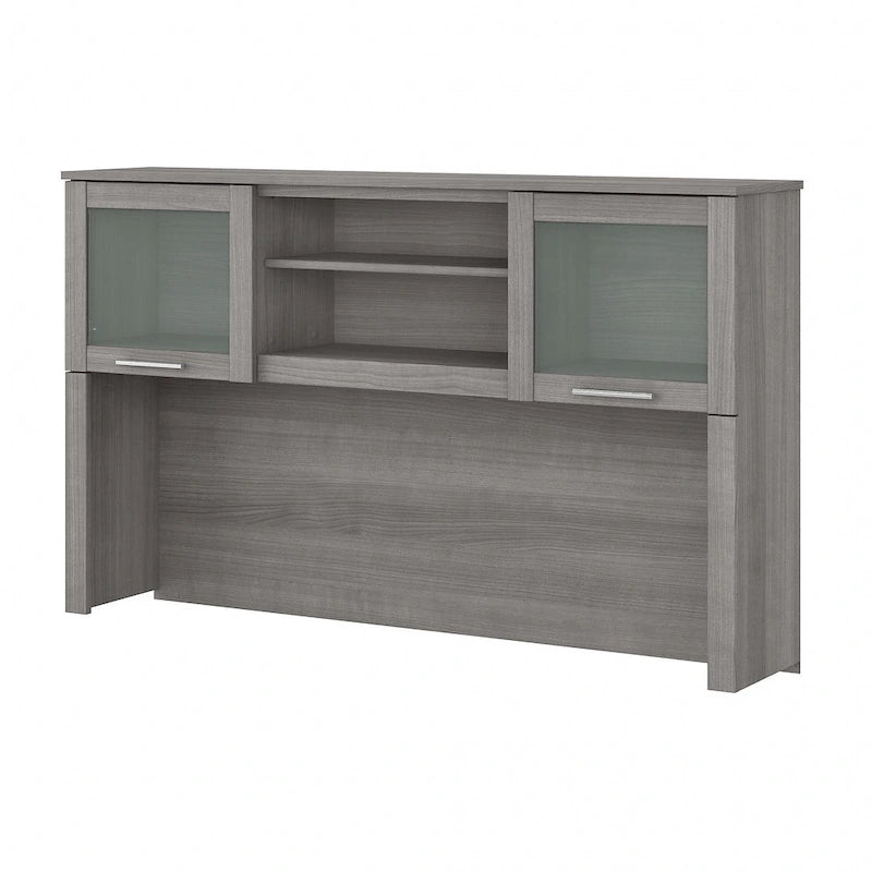 Bush Furniture Somerset Ash Gray 60W Hutch for L Shaped Desk - 59.09L x 12.50W x 35.69H 34