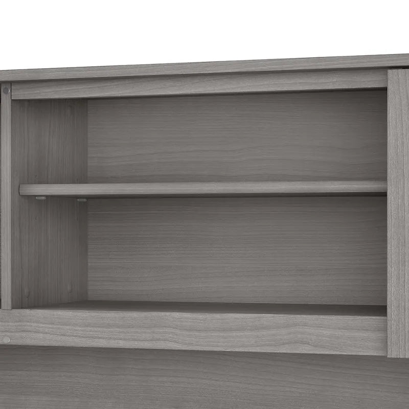 Bush Furniture Somerset Ash Gray 60W Hutch for L Shaped Desk - 59.09L x 12.50W x 35.69H 38