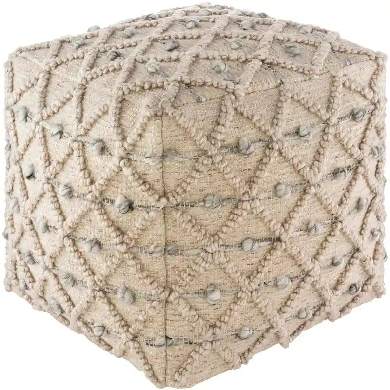 Leslawa Farmhouse 18-inch Cube Pouf