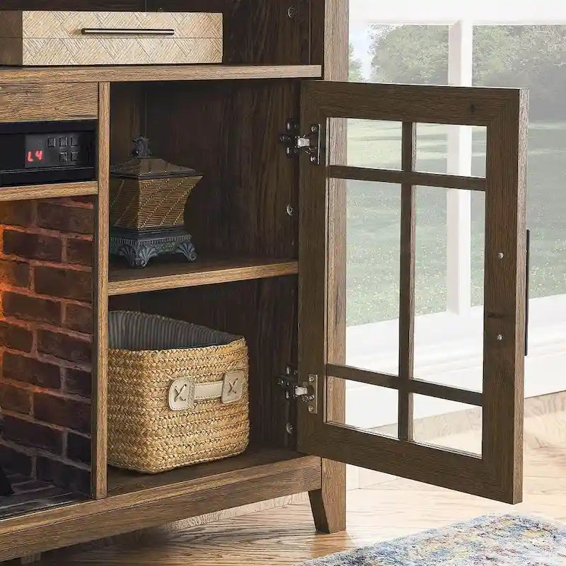 TV Stand for TVs up to 55 with Electric Fireplace 7
