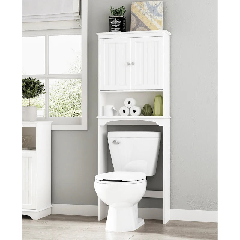 Spirich-Bathroom Shelf Storage Cabinet Over the Toilet with door 13
