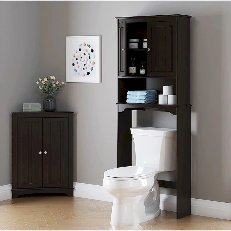 Spirich-Bathroom Shelf Storage Cabinet Over the Toilet with door 2
