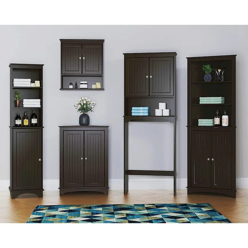 Spirich-Bathroom Shelf Storage Cabinet Over the Toilet with door 3