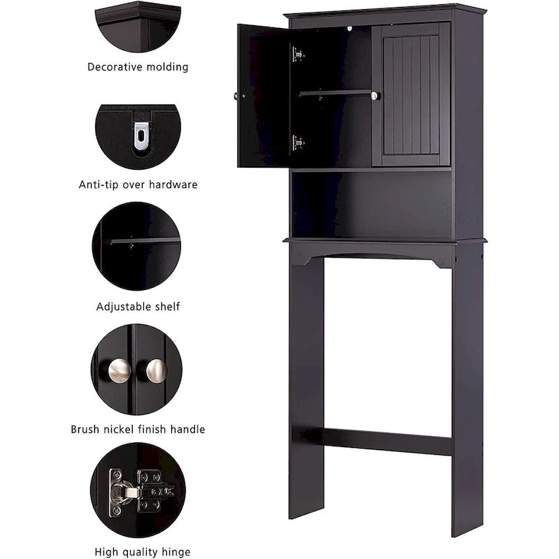 Spirich-Bathroom Shelf Storage Cabinet Over the Toilet with door 4
