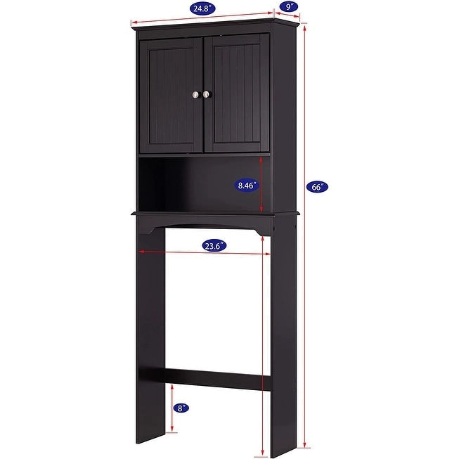 Spirich-Bathroom Shelf Storage Cabinet Over the Toilet with door 5