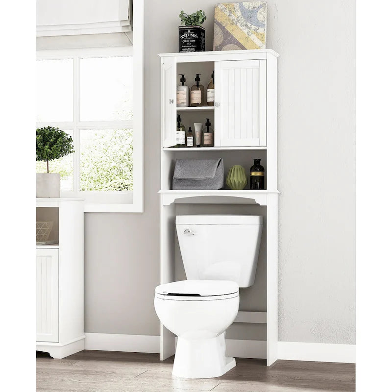Spirich-Bathroom Shelf Storage Cabinet Over the Toilet with door 8