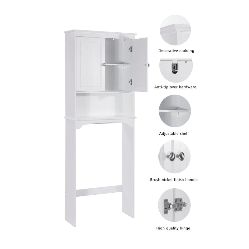 Spirich-Bathroom Shelf Storage Cabinet Over the Toilet with door 11