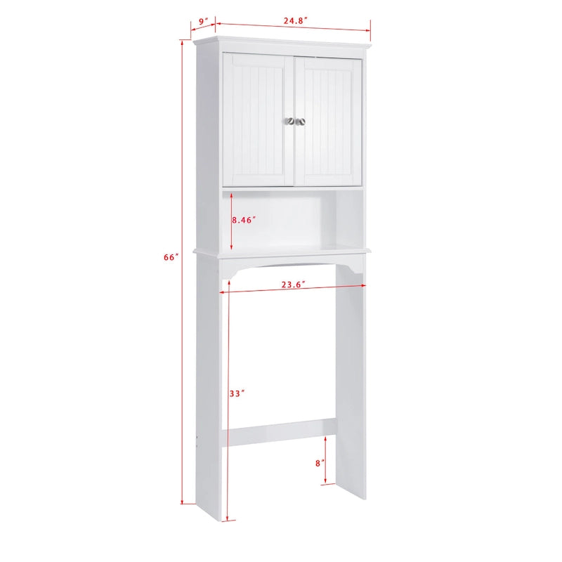 Spirich-Bathroom Shelf Storage Cabinet Over the Toilet with door 12