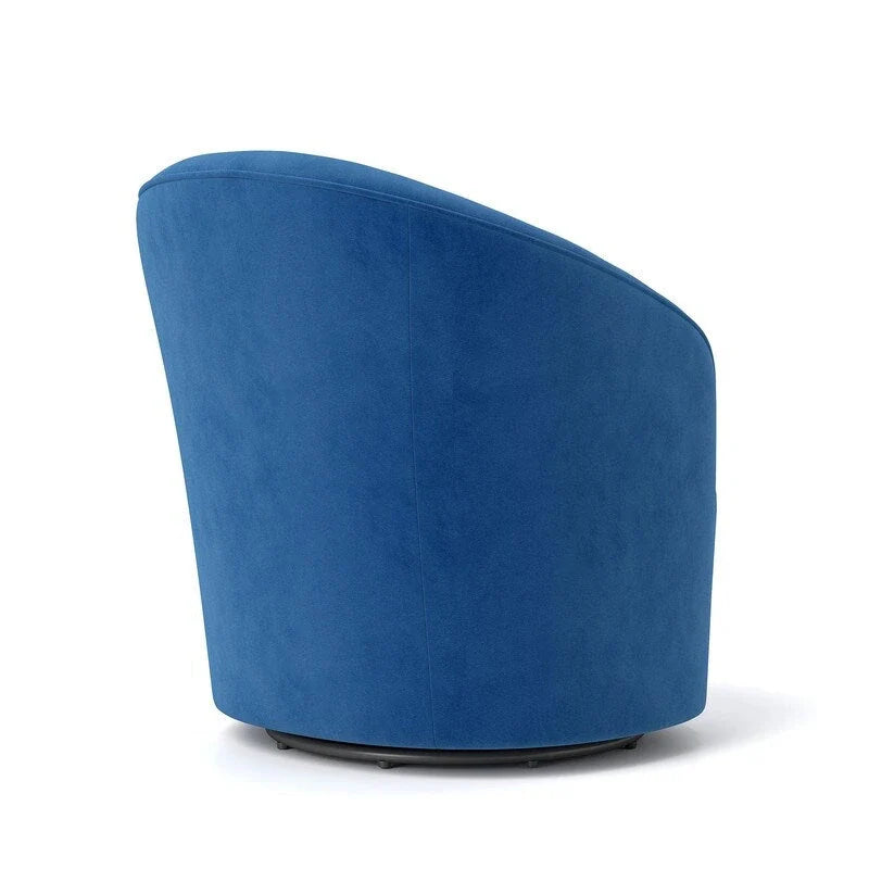 Velvet Upholstered 360 Degree Swivel Barrel Chair with Button Tufted Back 22
