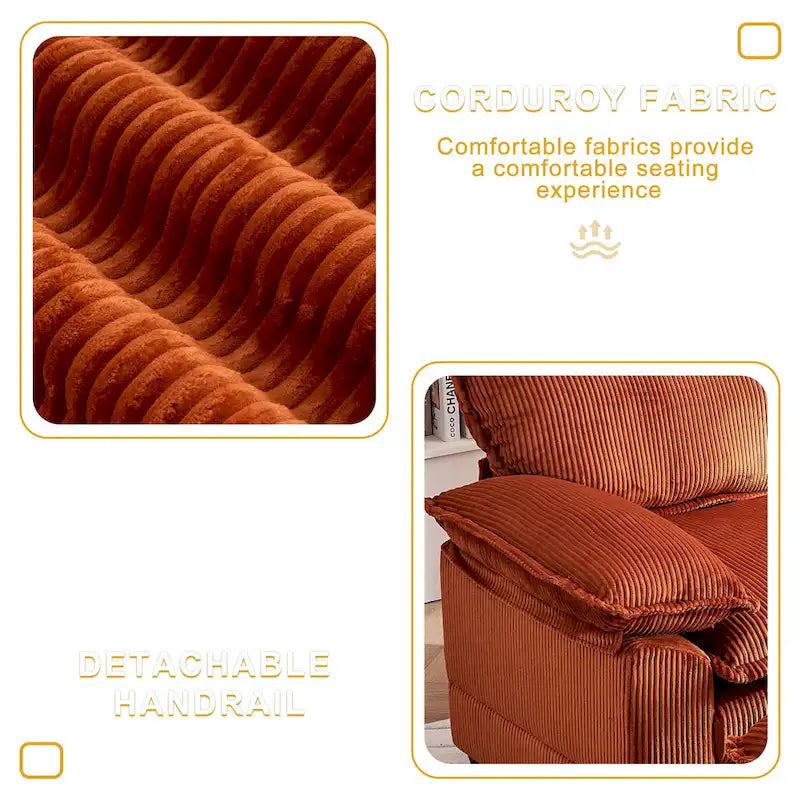 56.9 W Poltrona Oversize con Pouf, Poltrona da Lettura per Camera da Letto, Divano Letto Pigro, Poltrona Reclinabile Singola Moderna Oversize 14