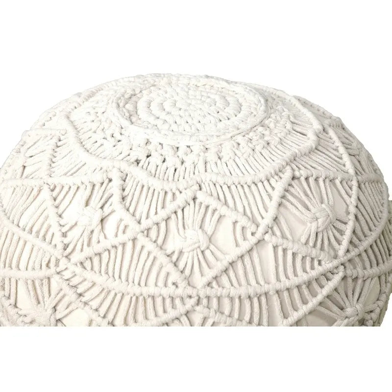 Sevita Mystic Macrame Natural Pouf Ottoman 3