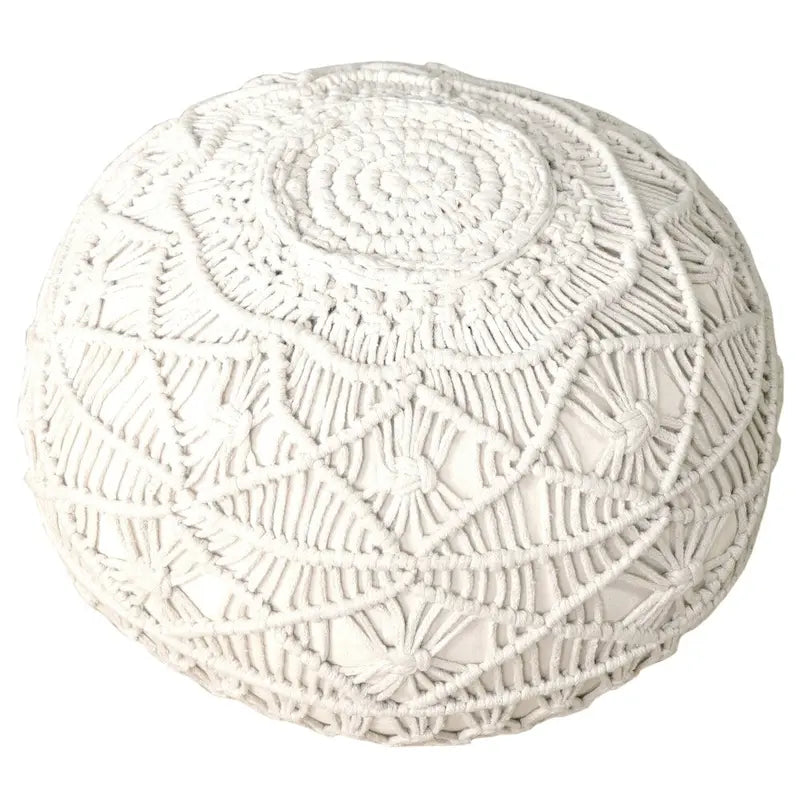 Sevita Mystic Macrame Natural Pouf Ottoman 4