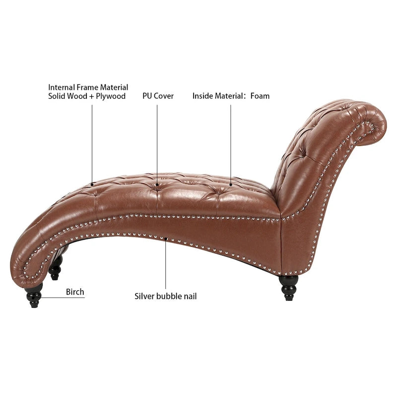 Chaise longue trapuntata senza braccioli - 62,8 x 27,17 x 32,87 9