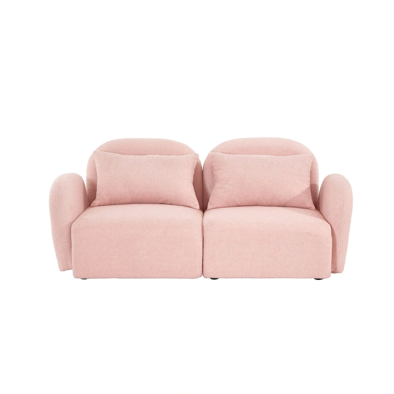 Living Room Furniture Lazy Sofa Loveseat Teddy Fabric White 16
