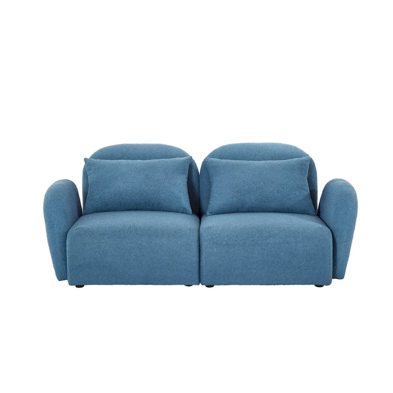 Living Room Furniture Lazy Sofa Loveseat Teddy Fabric White 20