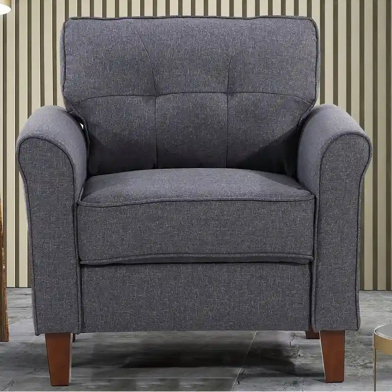 Kouchouk 32.9 Wide Tufted Linen Armchair 4