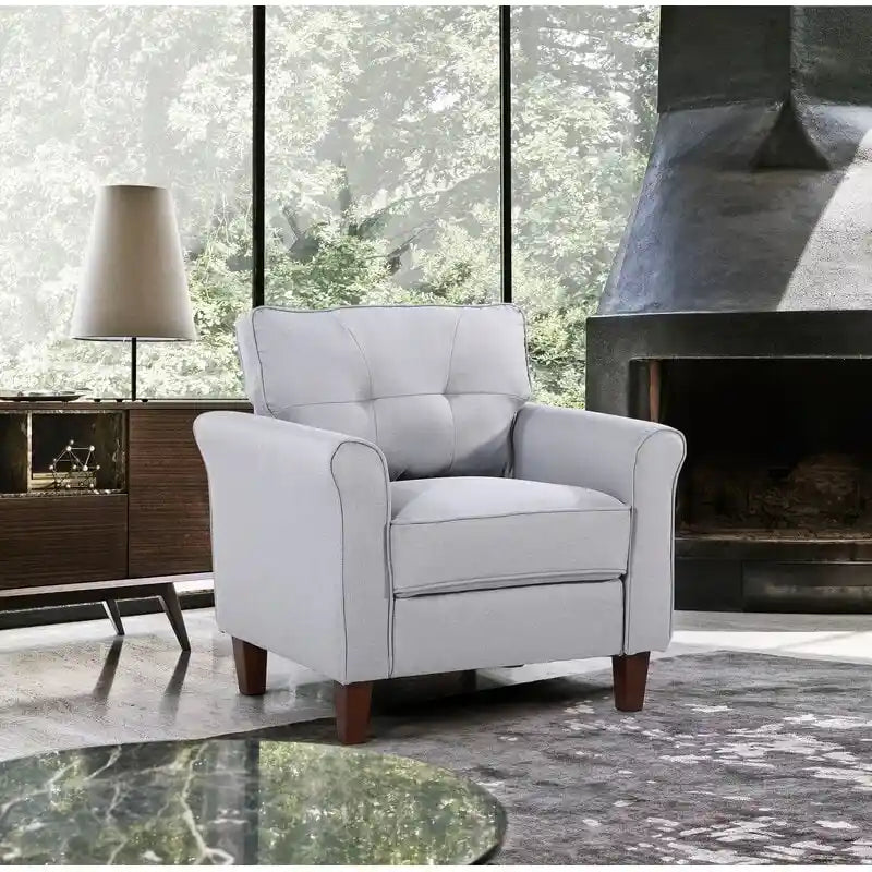 Kouchouk 32.9 Wide Tufted Linen Armchair 5