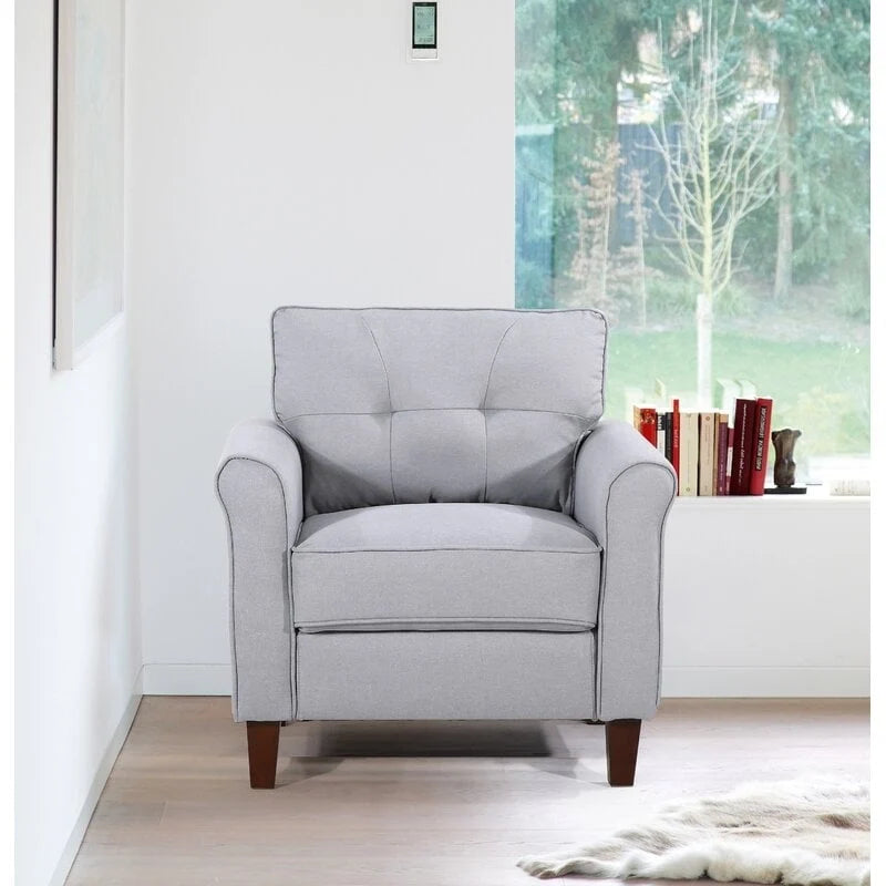 Kouchouk 32.9 Wide Tufted Linen Armchair 6