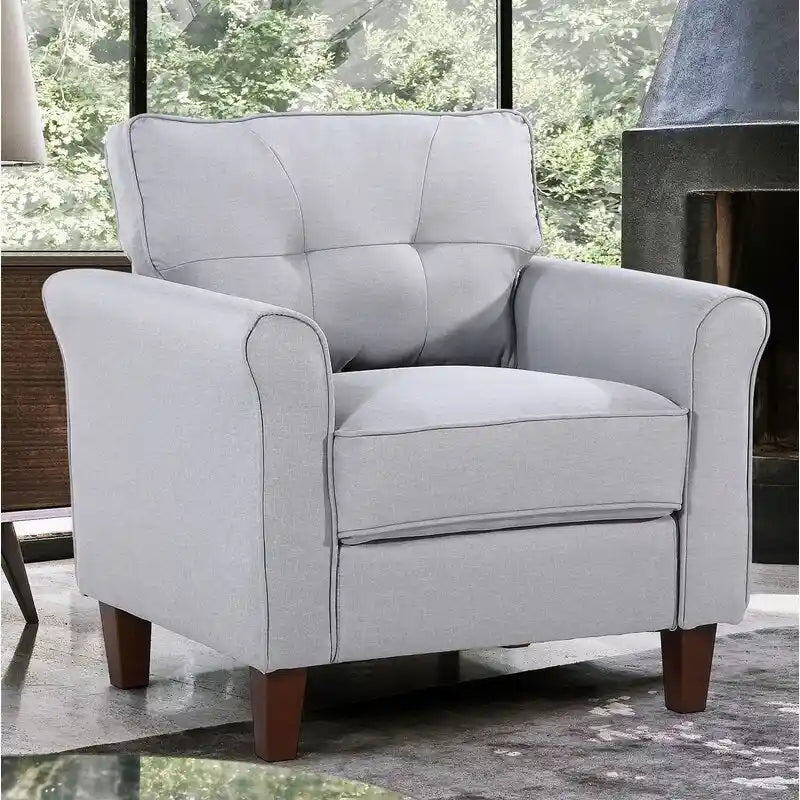 Kouchouk 32.9 Wide Tufted Linen Armchair 7