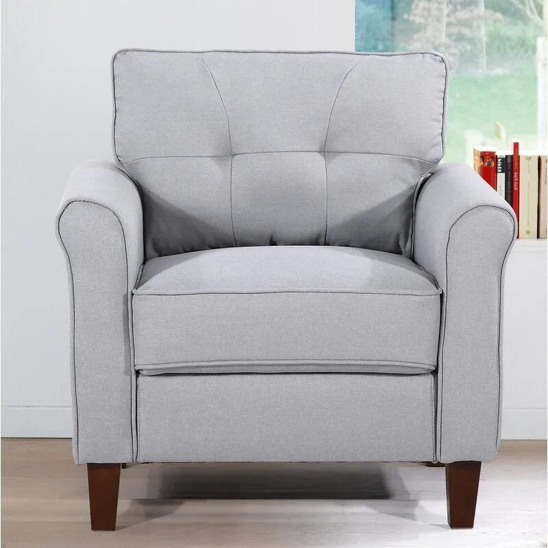 Kouchouk 32.9 Wide Tufted Linen Armchair 8