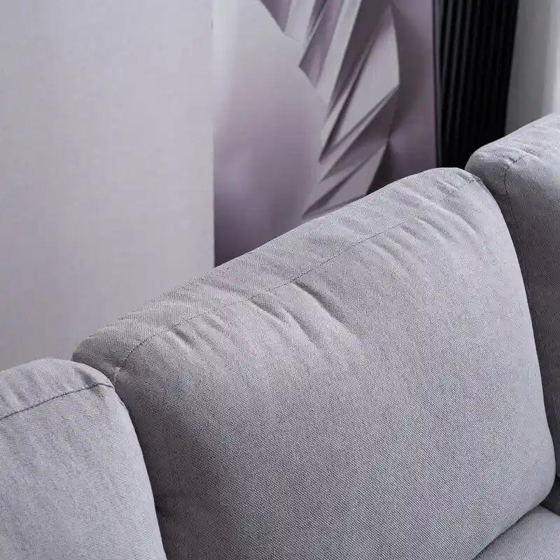 L-Shaped Fabric With Chaise Iron Feet 4 Seats Indoor Modular Sofa - 110 9