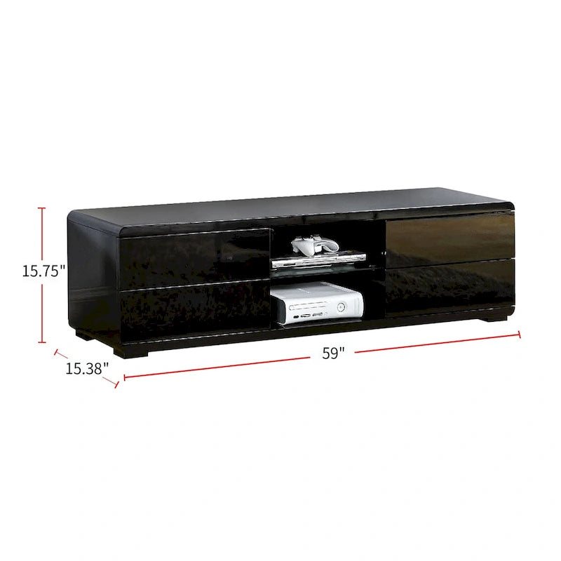 4 Drawers High Gloss Lacquer Coating TV Stand 3