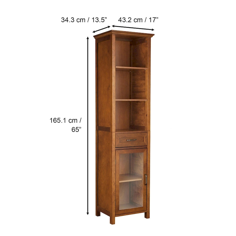 Teamson Home Avery Freestanding Linen Cabinet - 13.5L x 17W x 65H