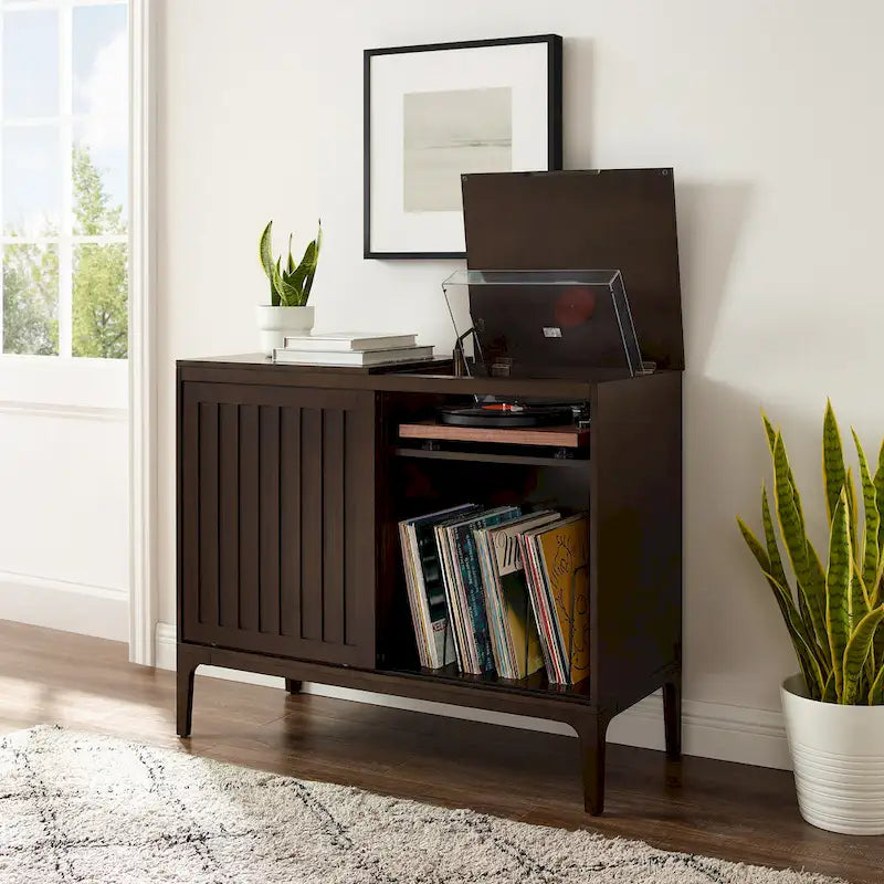 Crosley Asher Record Storage Media Console 4